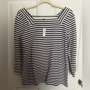 Talbots square neck striped shirt